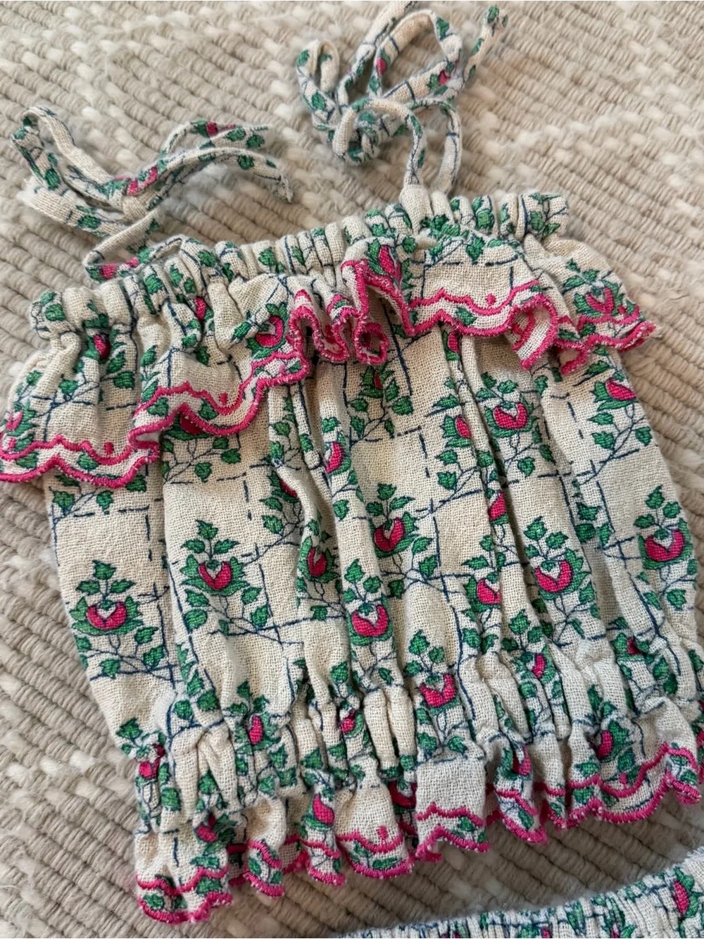 Bebe Organic Rosella Smocked Skirt Set